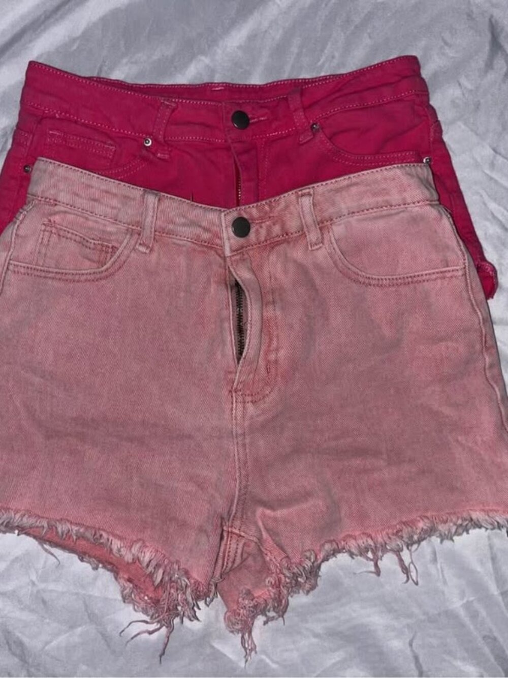 Two Pairs of Pink Jean Shorts, Size Medium